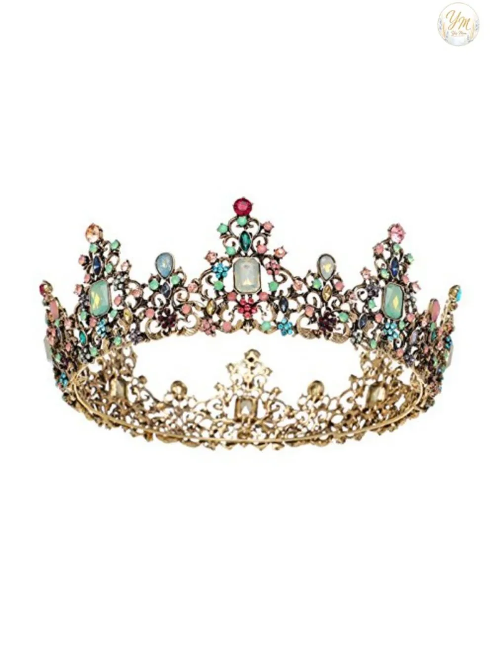 Queen Crown Princess Tiara Baroque Crystal Alloy Headband Wedding Prom